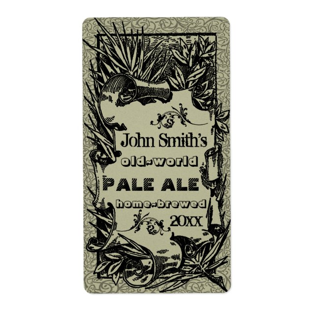 Etiqueta Vintage HomeBreed Beer Label Cinza (Frente)