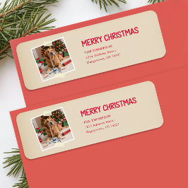 Etiqueta Vintage Humor Merry Christmas Return Address Label