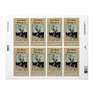 Etiqueta Vintage Hunter Smoking a Cheroot Bookplate