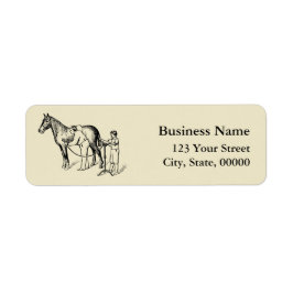 Etiqueta VINTAGE ILLUSTRATION Horse Clip Address L
