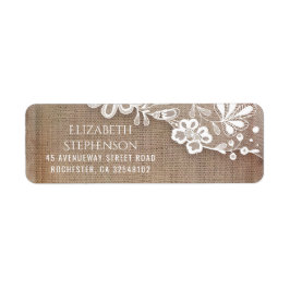 Etiqueta Vintage Lace e Rustic Burlap Weding