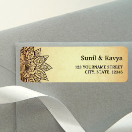 Etiqueta Vintage Mehendi Henna Indian Wedding