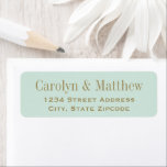 Etiqueta Vintage Mint Endereço de Devolução Dourada Antiqua<br><div class="desc">Adicione estilo aos seus envelopes com estas etiquetas de endereço de devolução que contêm um texto personalizado ouro antigo que você pode personalizar com uma cor de fundo verde-azul-folha de menta clara.</div>