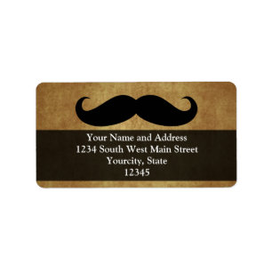 Etiqueta Vintage Mustache com texto personalizado