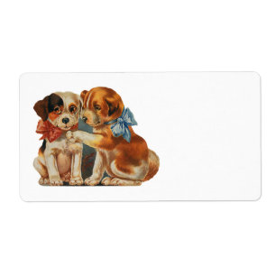 Etiqueta Vintage Namorados Cute Puppy Love, Dois Mutantes C