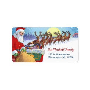 Etiqueta Vintage Night Before Christmas Return Address (Noi