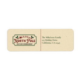 Etiqueta Vintage North Pole Foled