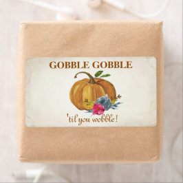 Etiqueta Vintage Orange Pumpkin Ação de Graças Gift