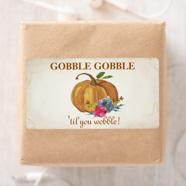 Etiqueta Vintage Orange Pumpkin Ação de Graças Gift (Insitu)