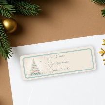 Vintage pale Merry Christmas return label