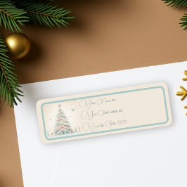 Etiqueta Vintage pale Merry Christmas return label