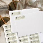 Etiqueta Vintage Palm Tree Future Mr e Mrs Return Endereço<br><div class="desc">Rótulo de endereço de devolução da palmeira de safra para os envelopes de convite de casamento ou modificar para correio geral. Elegante e simples em design com duas palmeiras, muito espaço para respirar e uma delicada armação. O convite é escrito por tipografia de arte deco e escrita à mão com...</div>