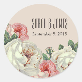 Etiqueta Vintage Peony Casal Taupe Sticker