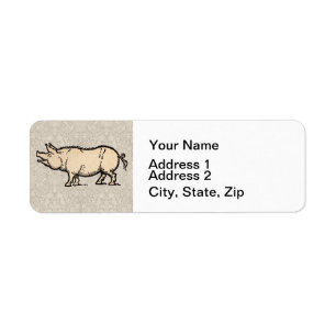Etiqueta Vintage Piggy Cute