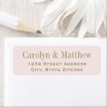 Etiqueta Vintage Pink Antigo Endereço de Devolução Dourada<br><div class="desc">Adicione estilo aos seus envelopes com estas etiquetas de endereço de devolução que contêm um texto antigo personalizado dourado que pode personalizar com uma cor de fundo rosa pálido e pastel.</div>