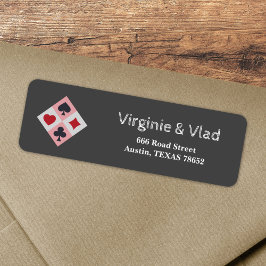 Etiqueta Vintage Play Cards Cores Devolver rótulo de endere