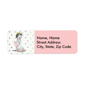 Etiqueta Vintage Princess Baby Birthday Rótulo de Endereço
