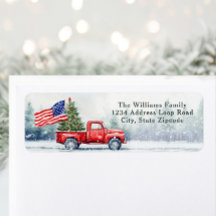 Vintage Red Christmas Truck Bandeira de Natal