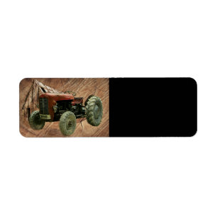 Etiqueta Vintage Red Trator Rustic Barn Shed