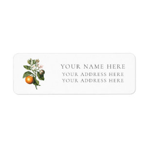 ETIQUETA VINTAGE REDOUTÉ "ORANGE BLOSSOM" RETURN ADDRESS