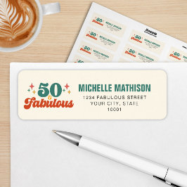 Etiqueta Vintage Retro 50 And Fabulous Birthday