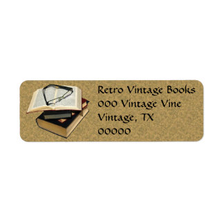Etiqueta Vintage Retro Books Óculos De Olho Rótulos