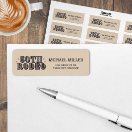 Etiqueta Vintage Retro Cowboy Rodeo 50ª Festa de aniversári