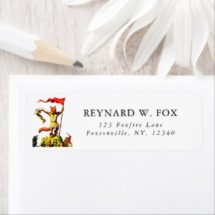 Etiqueta Vintage Reynard the Fox Fairy Folk Tale