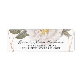 Etiqueta Vintage Rosa Dourado Frame Wedding Endereço de Ret