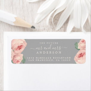 Etiqueta Vintage Rosa Future Sr. Wedding Endereço de Regre