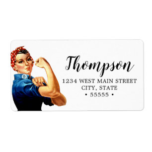 Etiqueta Vintage Rosie the Riveter Return Label