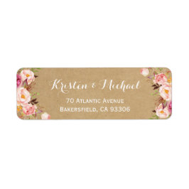 Etiqueta Vintage Rustic Floral Wrapping Kraft