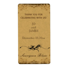 Etiqueta Vintage rústico, vinho de casamento