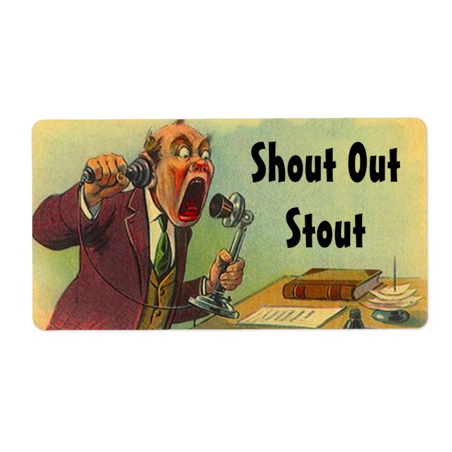 Etiqueta Vintage Shout Homebrew Bottling Home Labs (Frente)