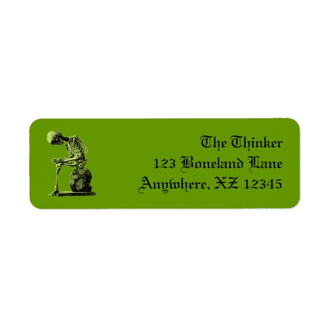 Etiqueta Vintage Skeleton Thinker (Frente)