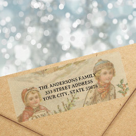 Etiqueta Vintage Sleigh Ride Winter Address Label