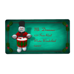 Etiqueta Vintage Snowmen: Drummer