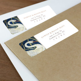 Etiqueta Vintage Swan Floral Custom Return Endereço