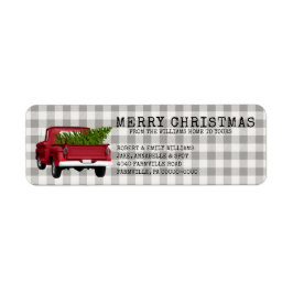 ETIQUETA VINTAGE TRUCK TREE CHRISTMAS NOME DA FAZENDA DEVOL