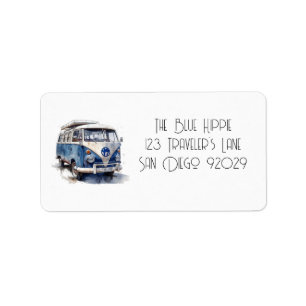 Etiqueta Vintage Van no Delft Blue personalizável