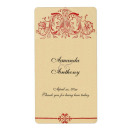 Etiqueta Vintage Victorian, Barroco, Vinho Casado, Personal