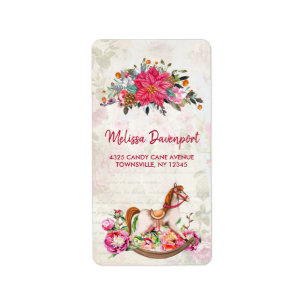 Etiqueta Vintage Vintage Rocking Horse Natal