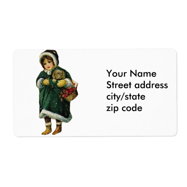 Etiqueta Vintage Winter Girl (Frente)