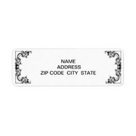 ETIQUETA VINTAGEM FLORAL NEGRO E BRANCO