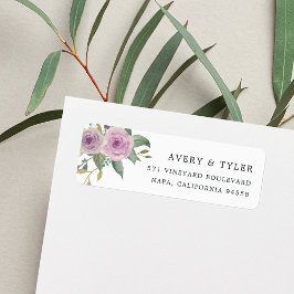 Etiqueta Violet & Sage Floral Return Address