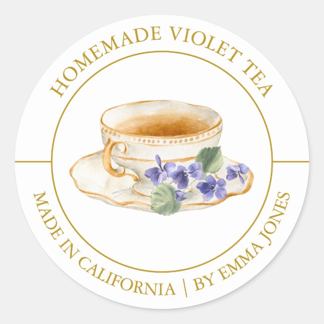 Etiqueta Violet Tea Modern (Frente)