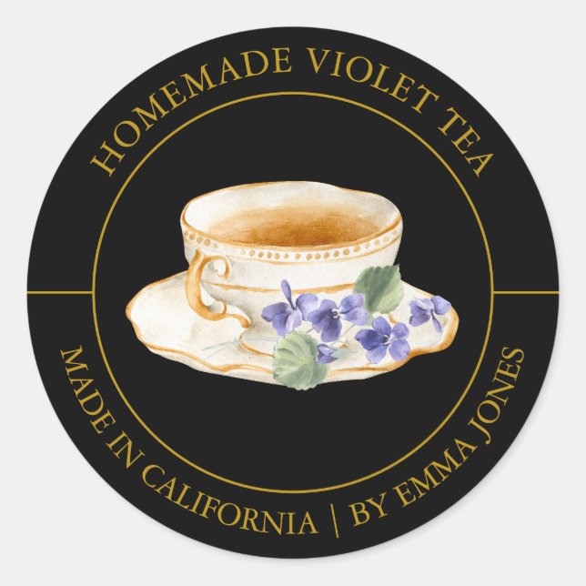 Etiqueta Violet Tea Modern (Frente)