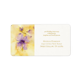 Etiqueta Violeta Dourado 50º Aniversário de Casamento