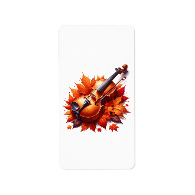 Etiqueta Violino na cama de folhas (Frente)