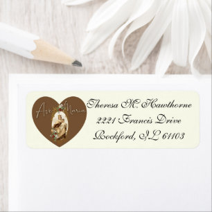 Etiqueta Virgem Religiosa Mary Monte Carmel Heart